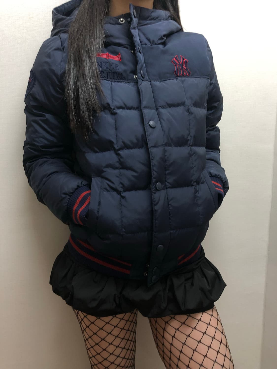 빈티지 mlb 네이비 숏패딩 상품이미지4