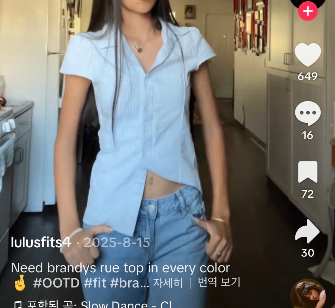 브랜디멜빌 블루 스트라이프 rue 블라우스 반팔 셔츠 상품이미지2