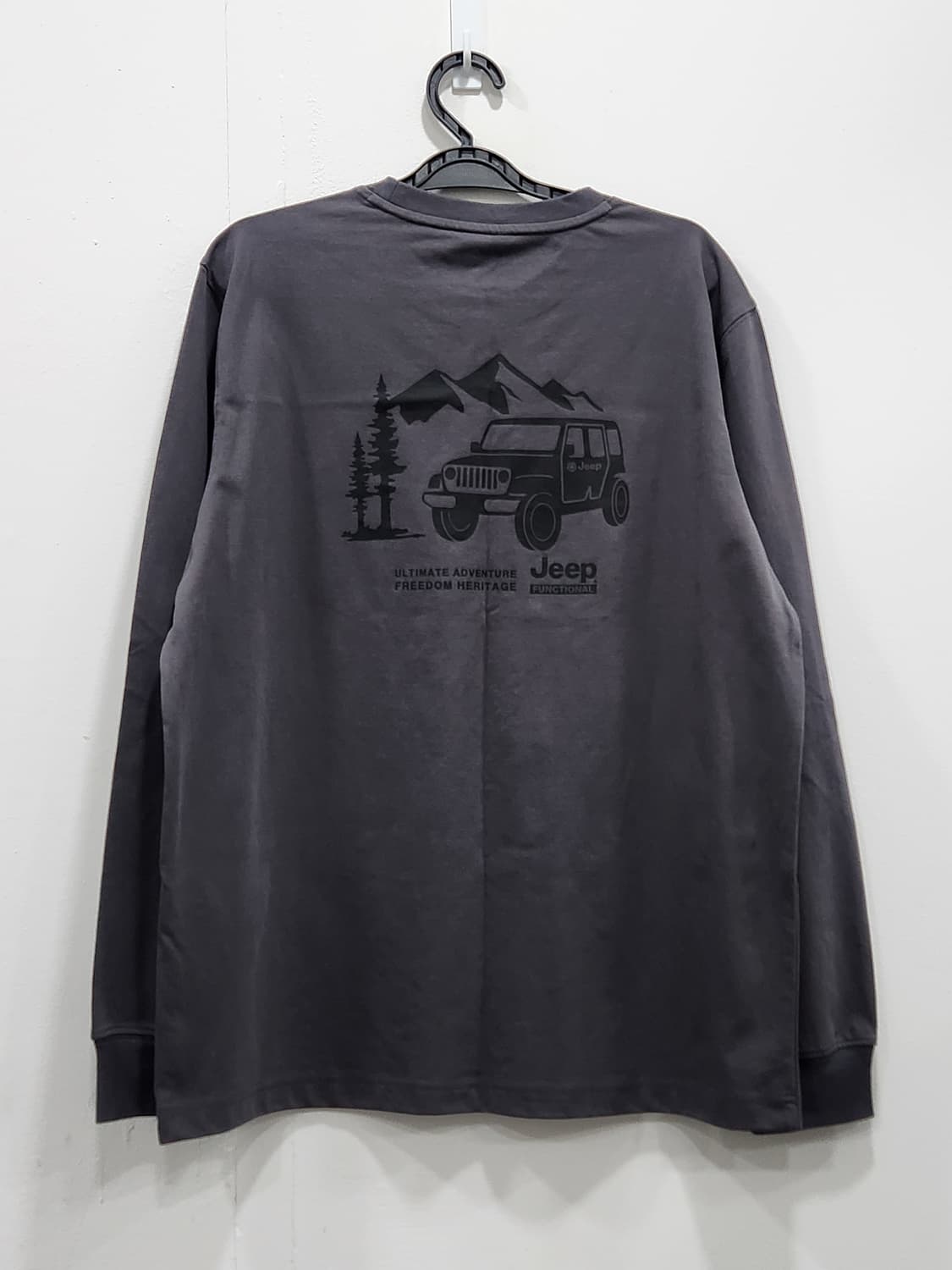 [L] 지프 Jeep 긴팔 티셔츠 롱슬리브 남성 L사이즈 다크그레이 상품이미지1