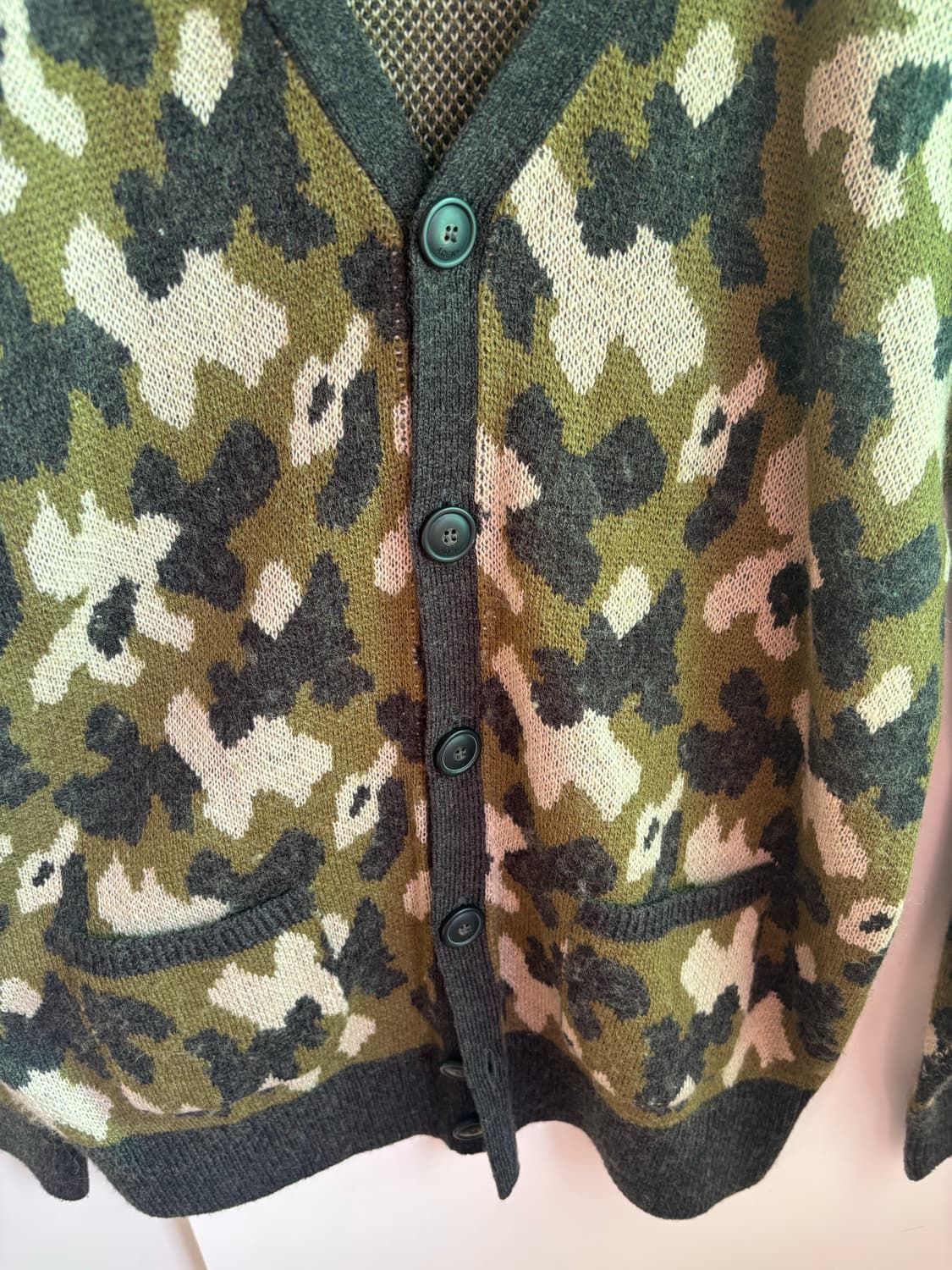 Vintage 카모 가디건 L 상품이미지4