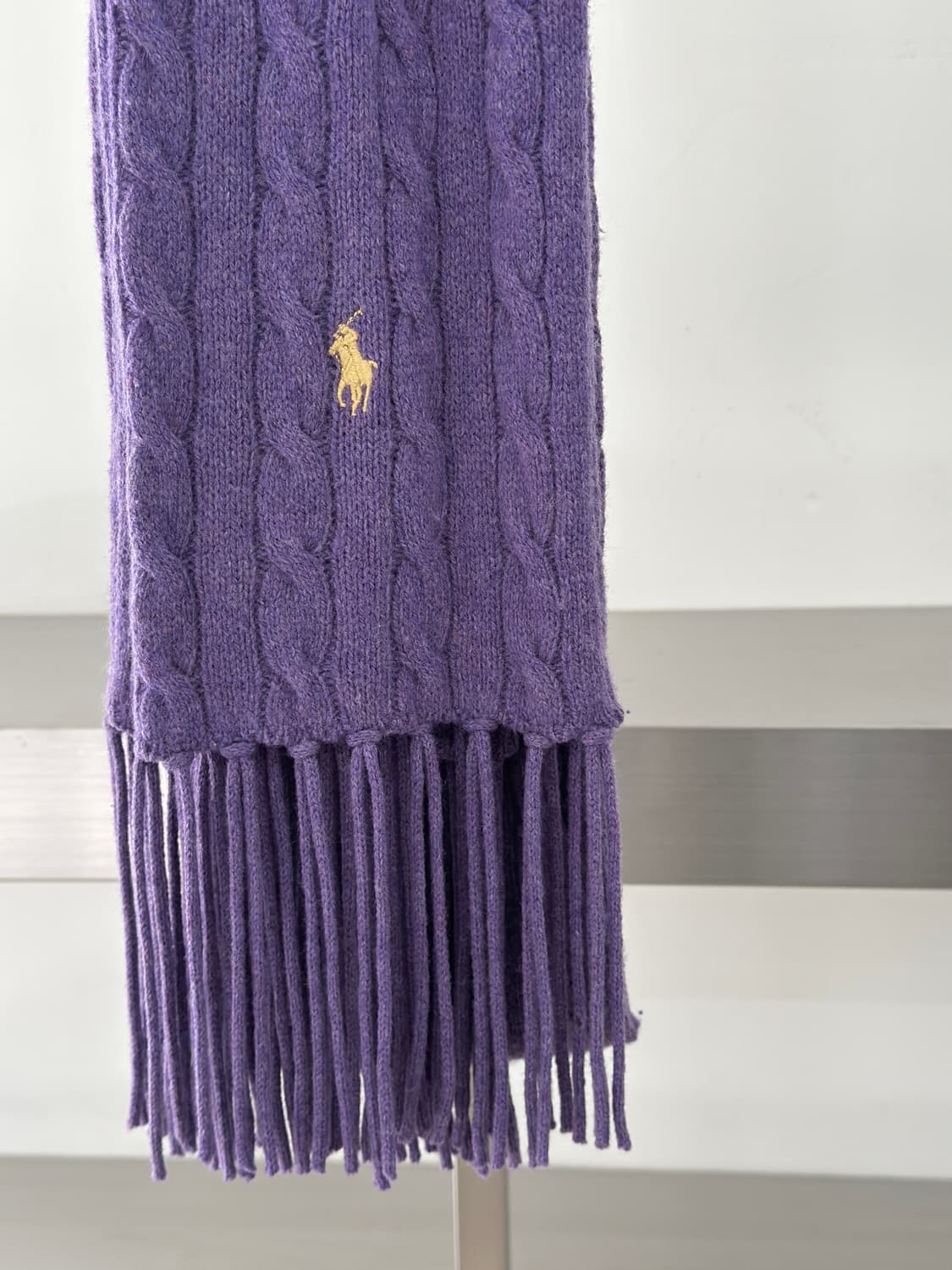 폴로 랄프로렌 퍼플 케이블 니트 머플러  상품이미지5