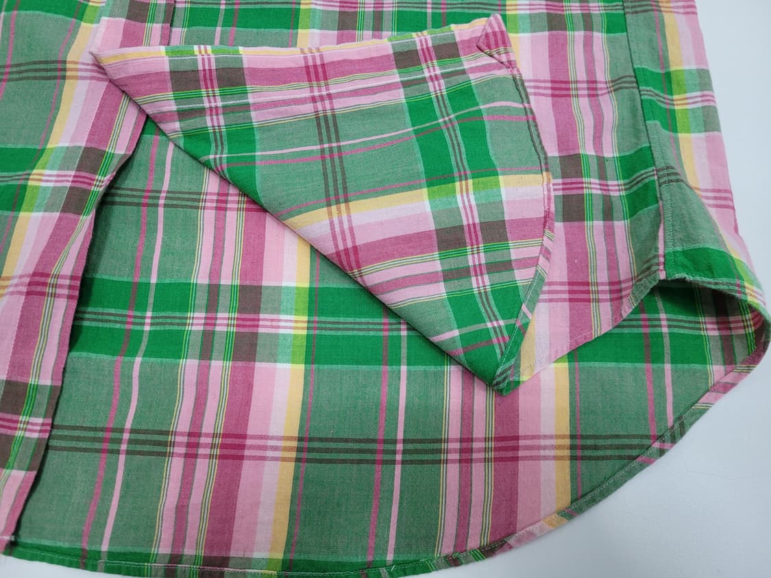 POLO 폴로 랄프로렌 클레식핏 체크 셔츠 / 남 15 M 그린 핑크
 상품이미지6