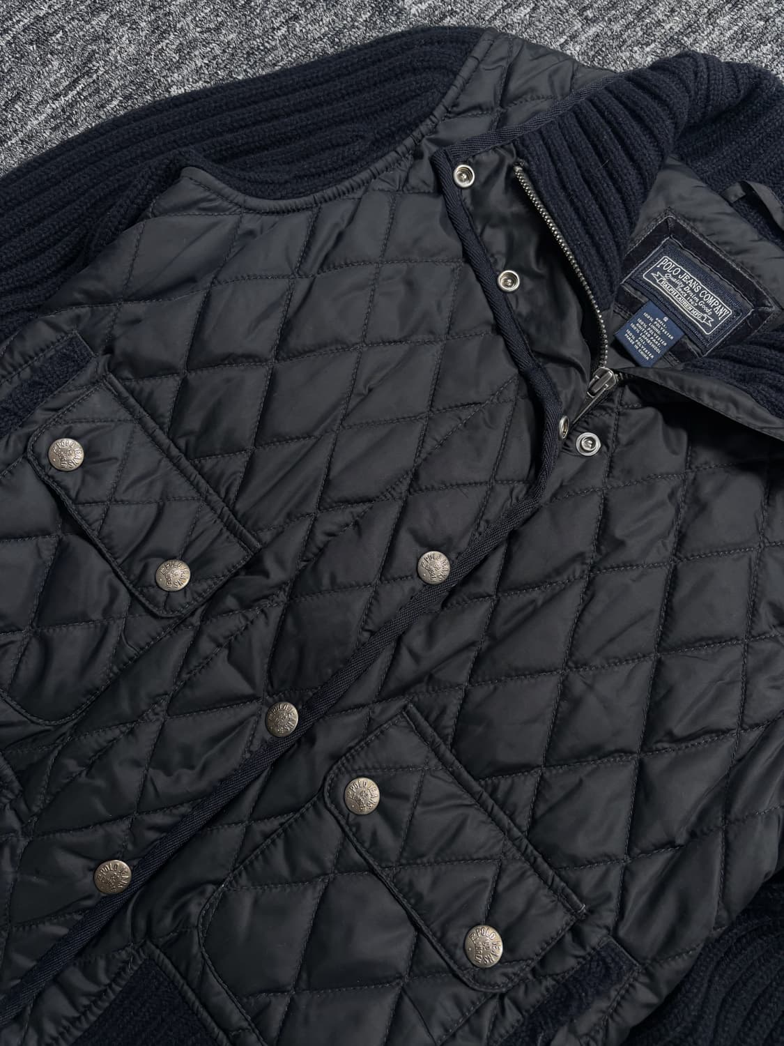 폴로 진스 네이비 퀼팅 니트 자켓 상품이미지4