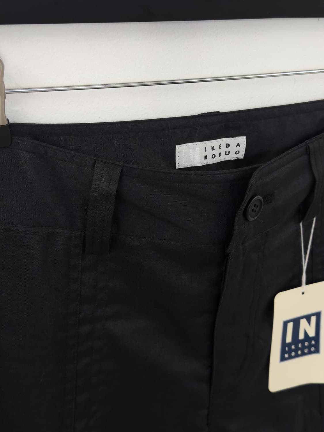 블랙 린넨 로우라이즈 팬츠 상품이미지4