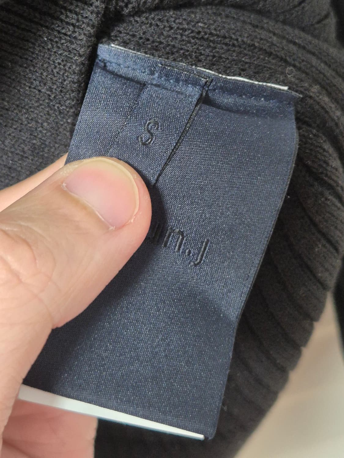 (새상품/S) 준지 FW21 코만도 견장 골지 니트 블랙 상품이미지5