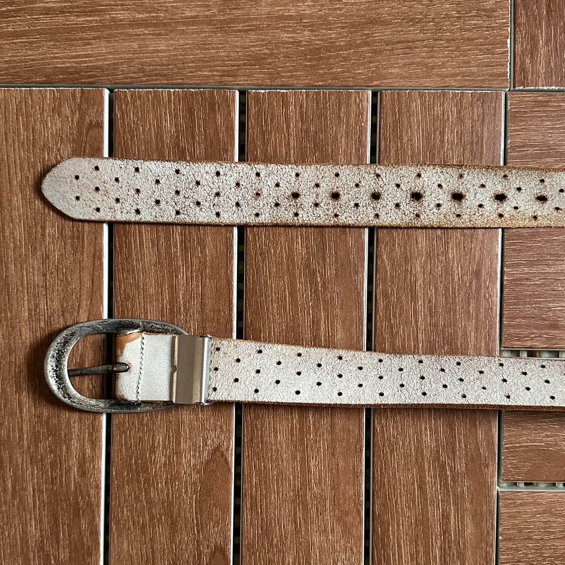 Vintage leather punching belt 상품이미지4