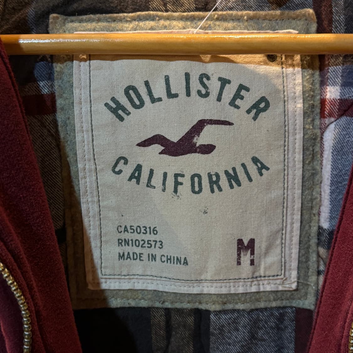 홀리스터 버건디 후드집업 상품이미지5