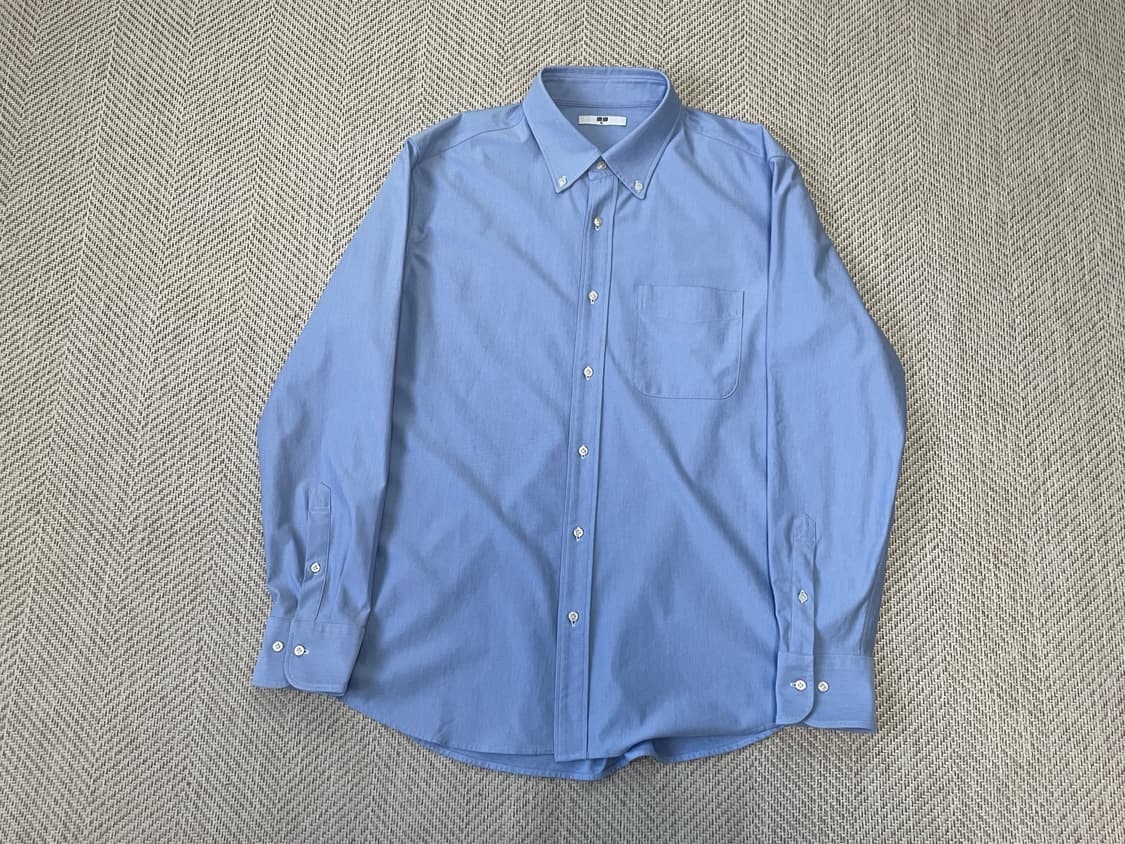 유니클로 솔리드블루 옥스포드 셔츠 J03478 상품이미지1