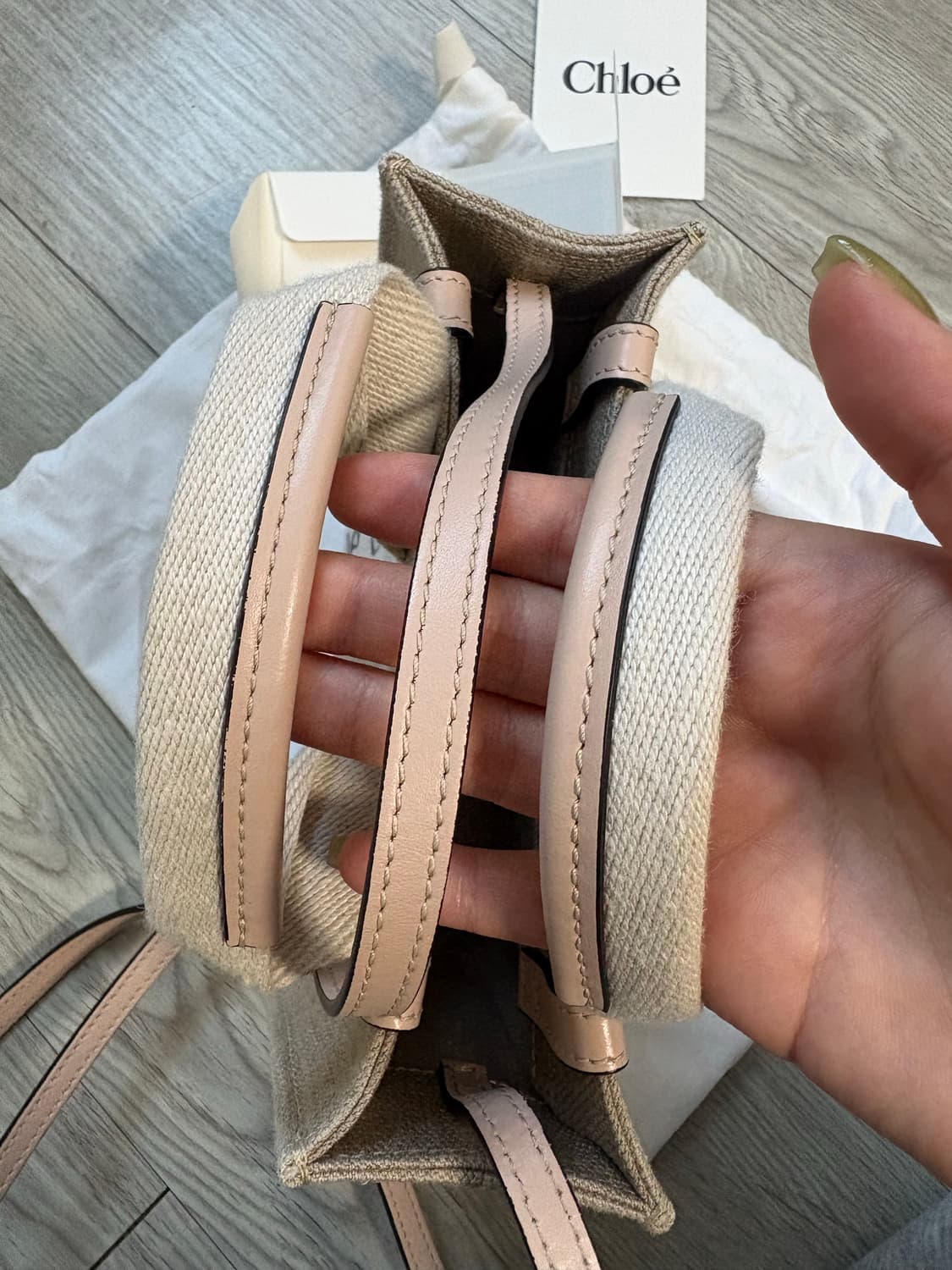 끌로에 우디백 미니 시멘트핑크 상품이미지8