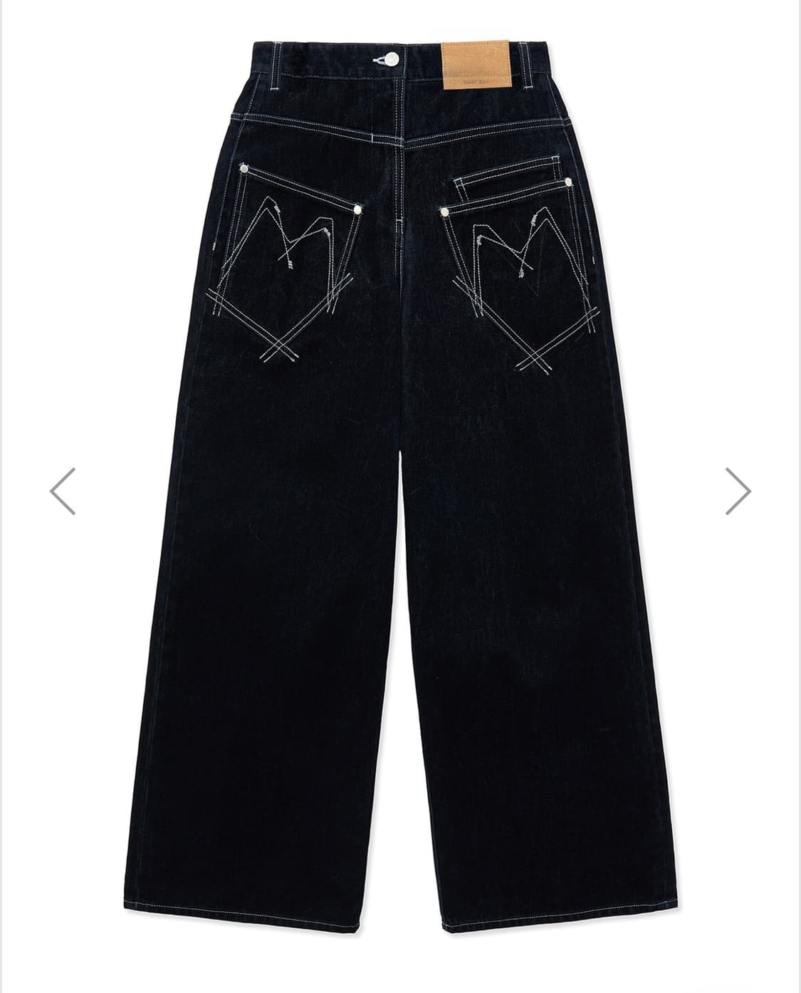 REVERSE VELVET WIDE DENIM PANTS IN NAVY 상품이미지1