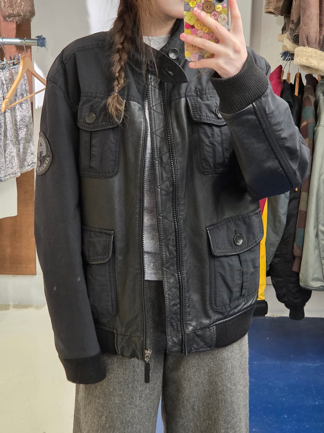 AJ 아르마니진스 레더믹스 투웨이 자켓 상품이미지2