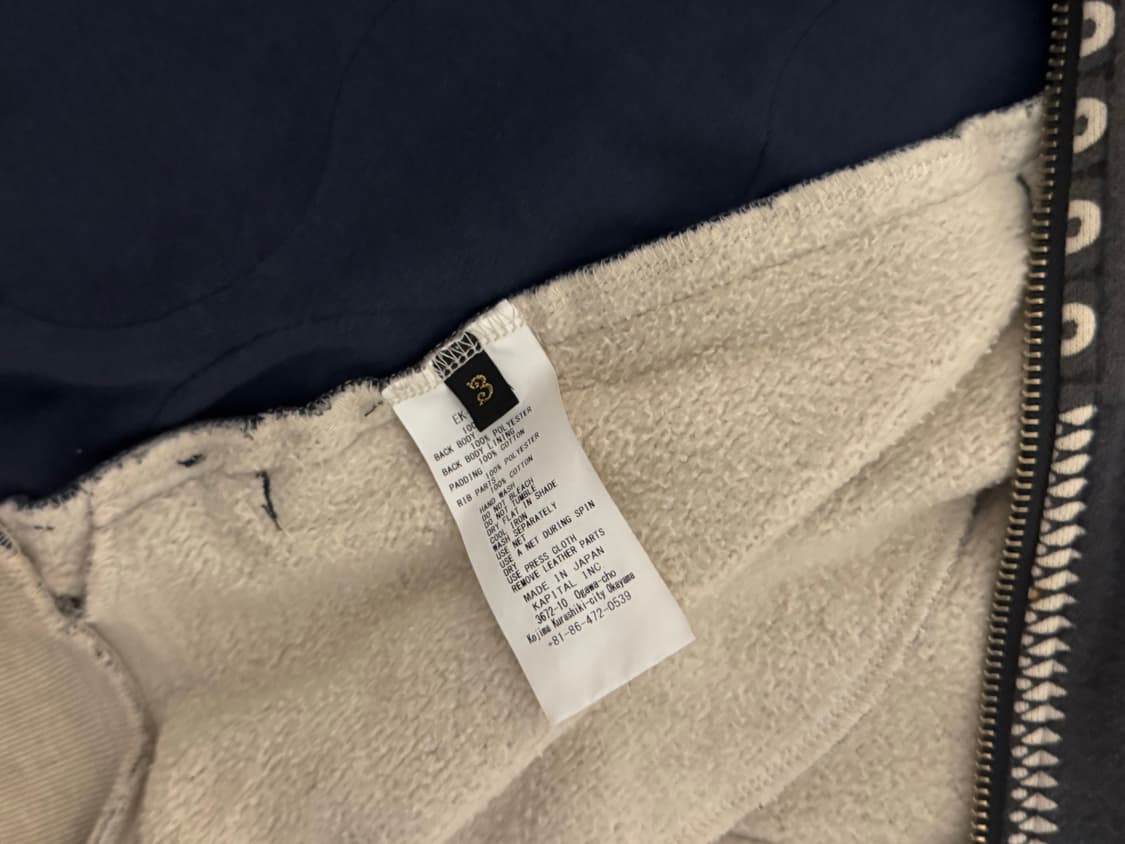 캐피탈 플리스 반다나 비부악 후드 블루종 블랙 상품이미지4