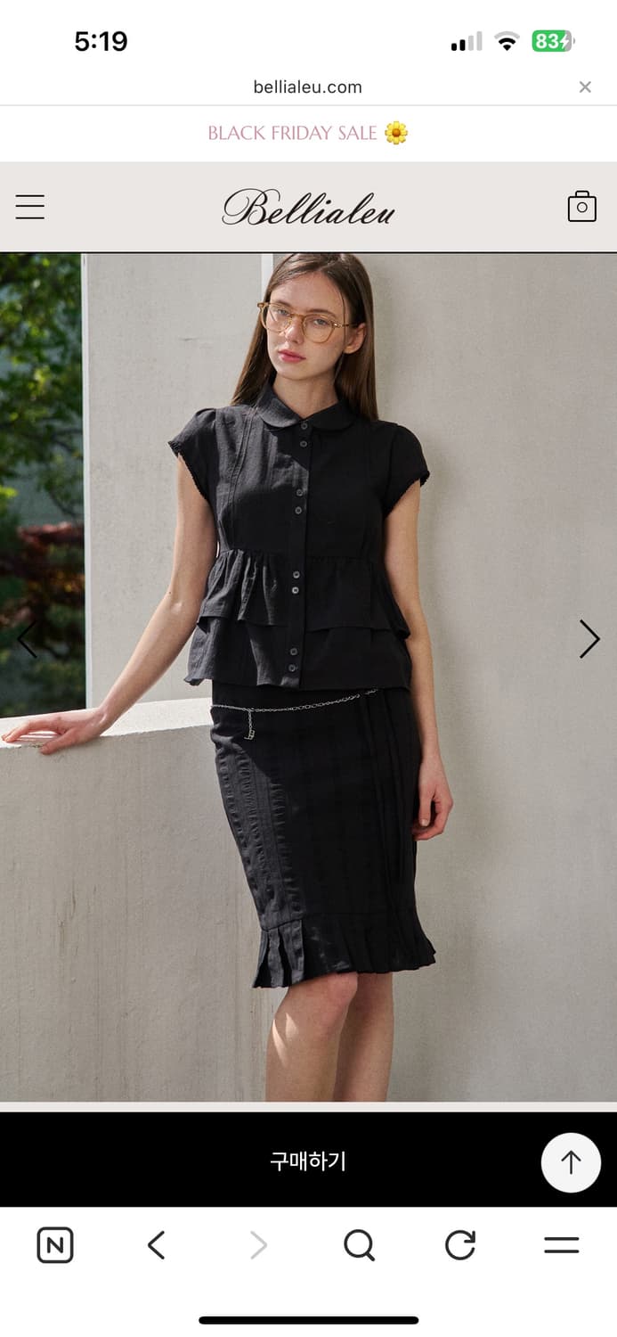 벨리아르 Luna half shirt black 상품이미지1