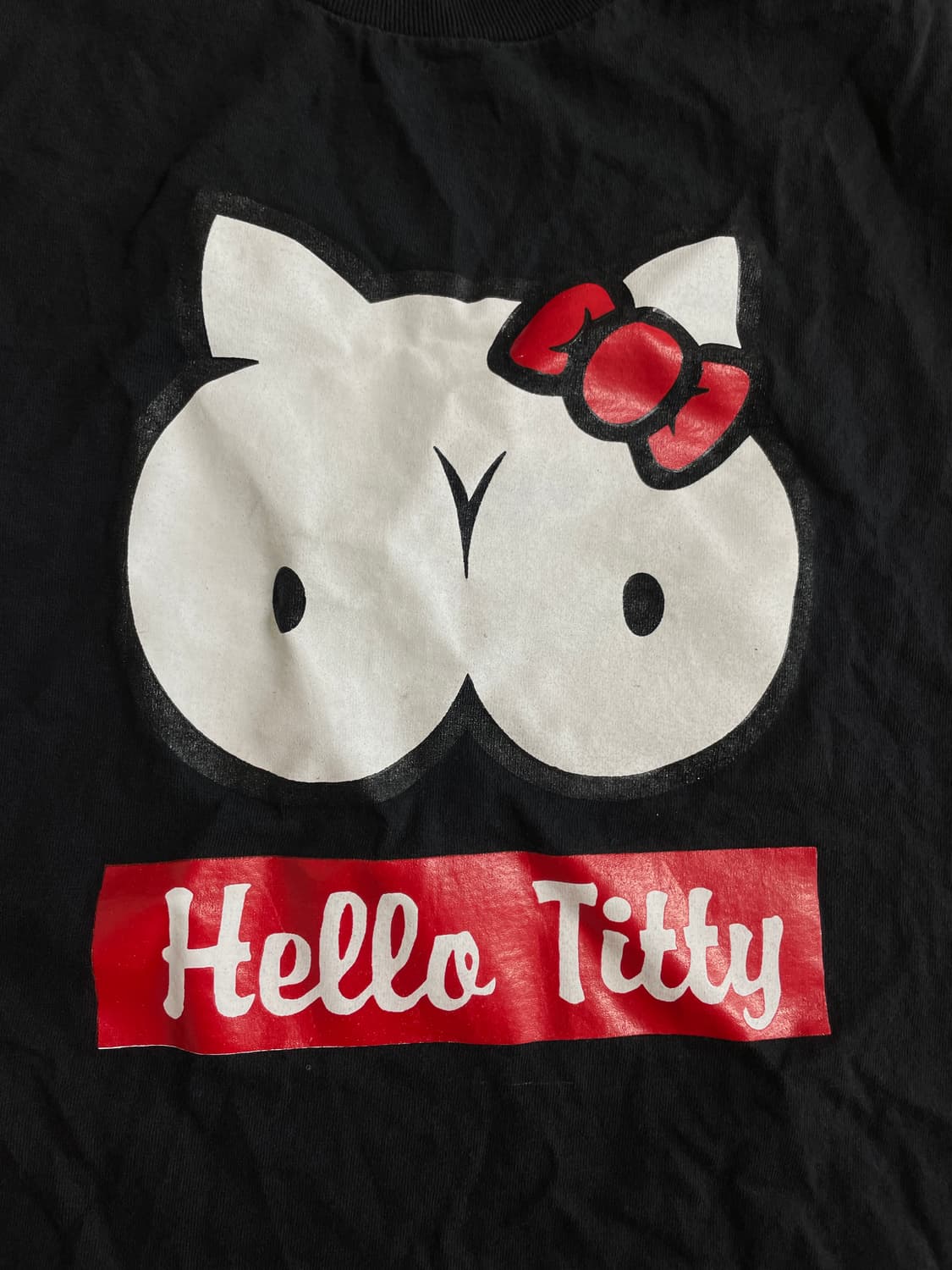 헬로키티 패러디 Hello Titty 빈티지 블랙 M 상품이미지1