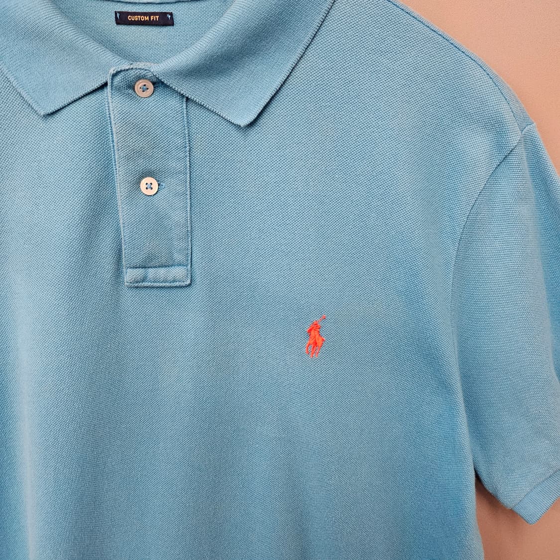폴로 랄프로렌 포니 코튼 반팔 카라티 스카이블루 상품이미지3