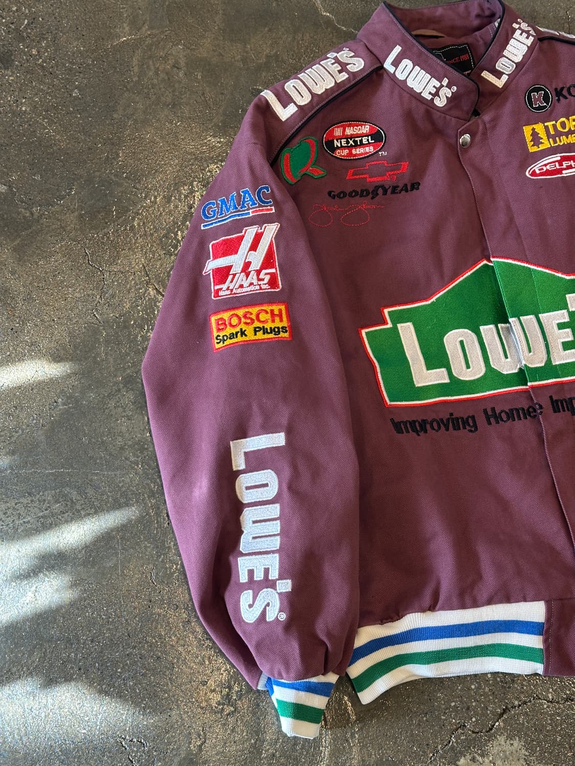빈티지 로웨스 Lowe's 레이싱 자켓 버건디 L 상품이미지4