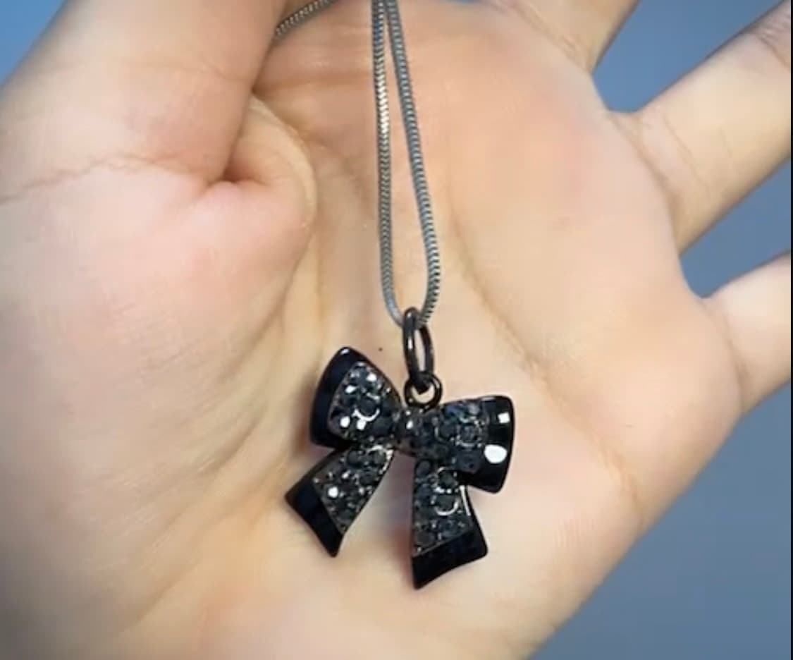 빈티지 블랙 리본 목걸이 상품이미지1
