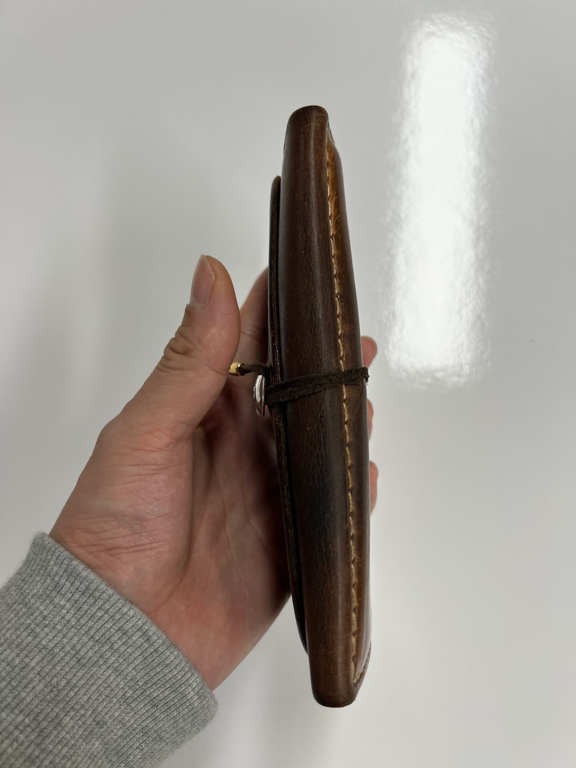 GOROS 고로스 네츄럴 브라운 새들레더 이글콘초 중지갑 상품이미지4