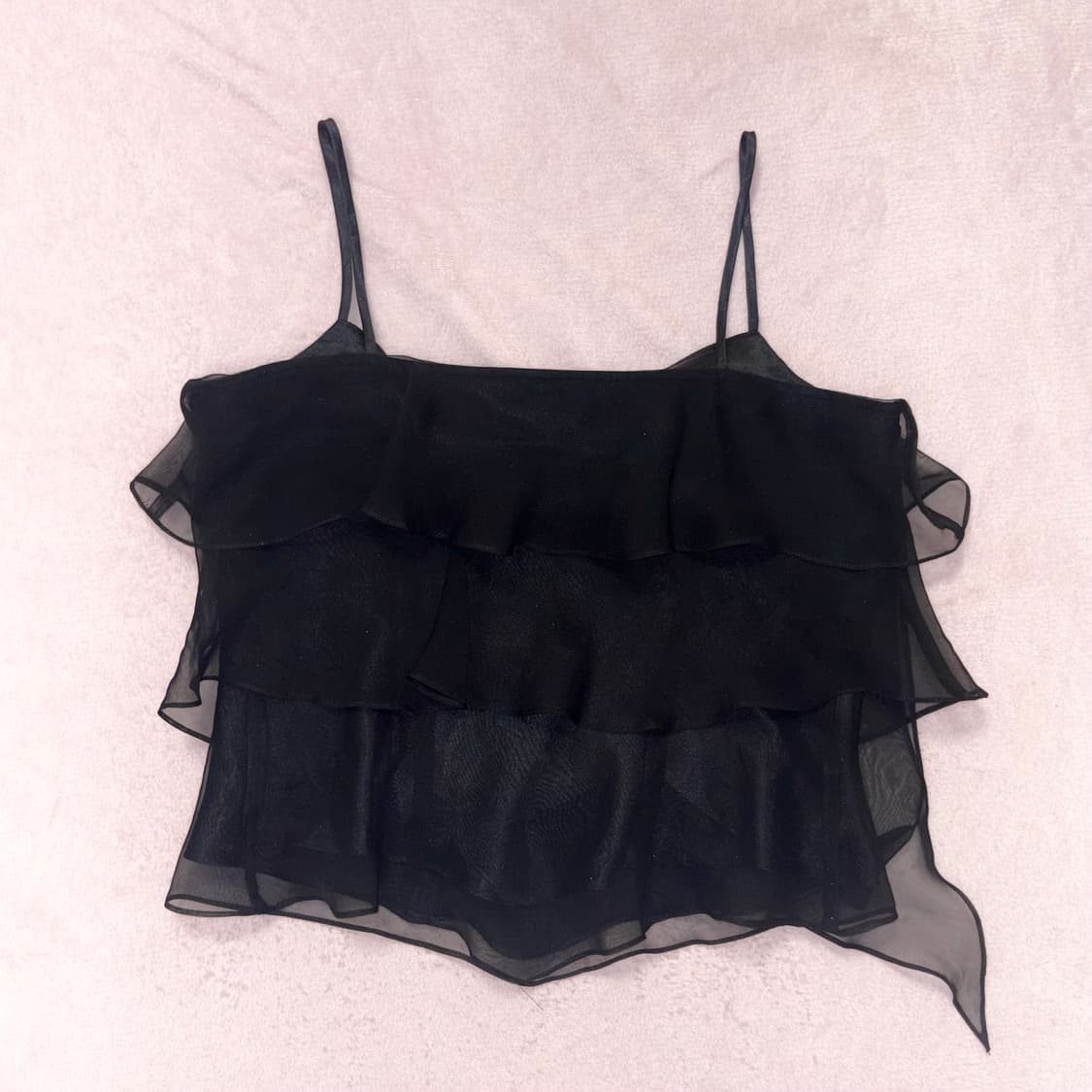 캉캉 쉬폰 러플 글리터 슬리브리스 상품이미지2