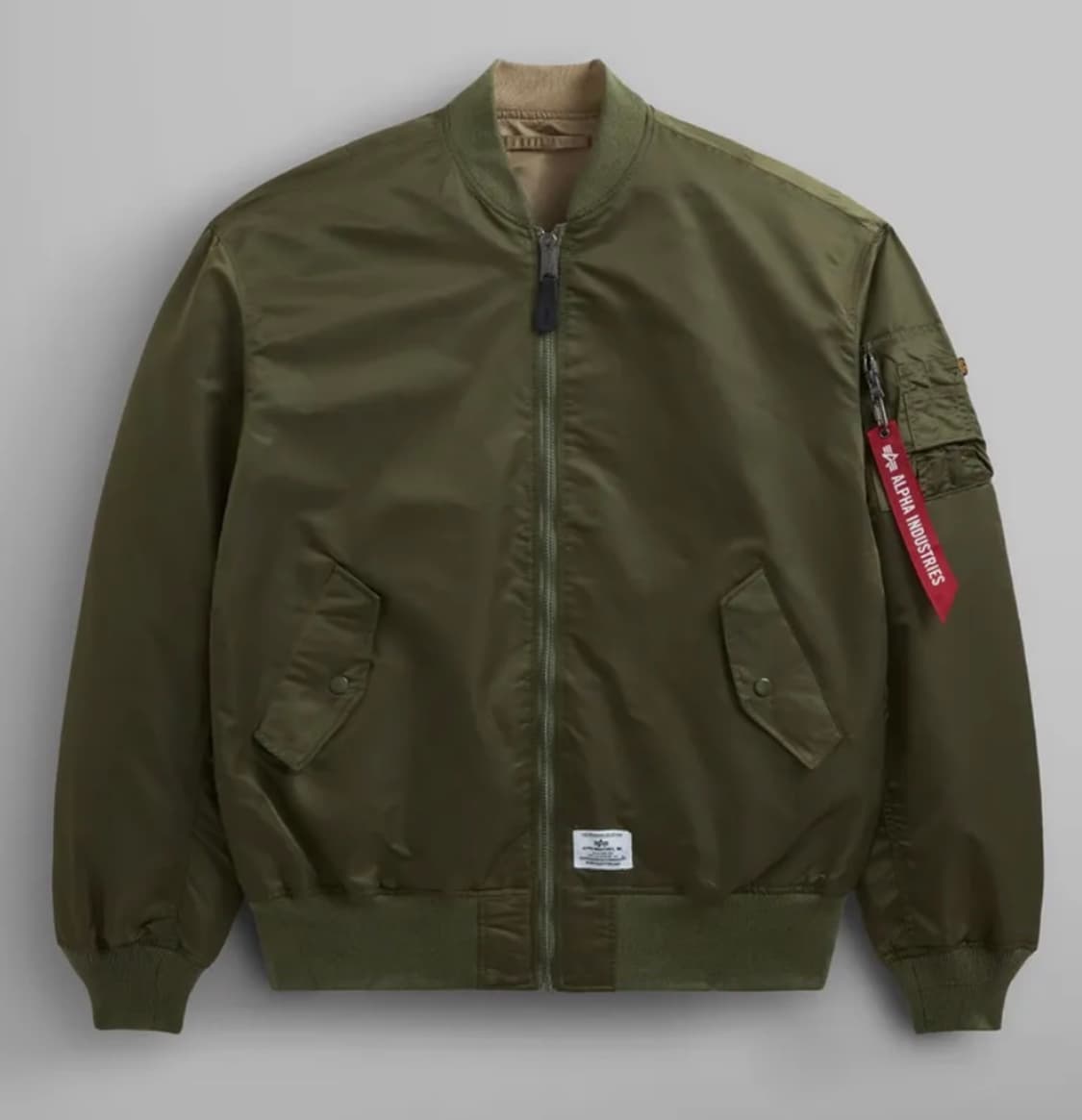 알파인더스트리 MA-1 플라이트 자켓 OG-107 그린/카키 리버서블 S 상품이미지1