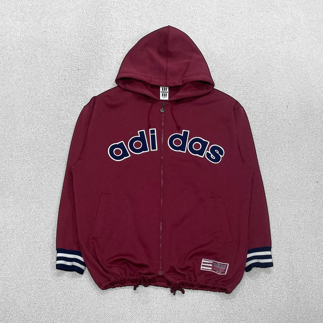 아디다스 jpn 올드스쿨 아치 로고 트랙 후드 집업 버건디 상품이미지1