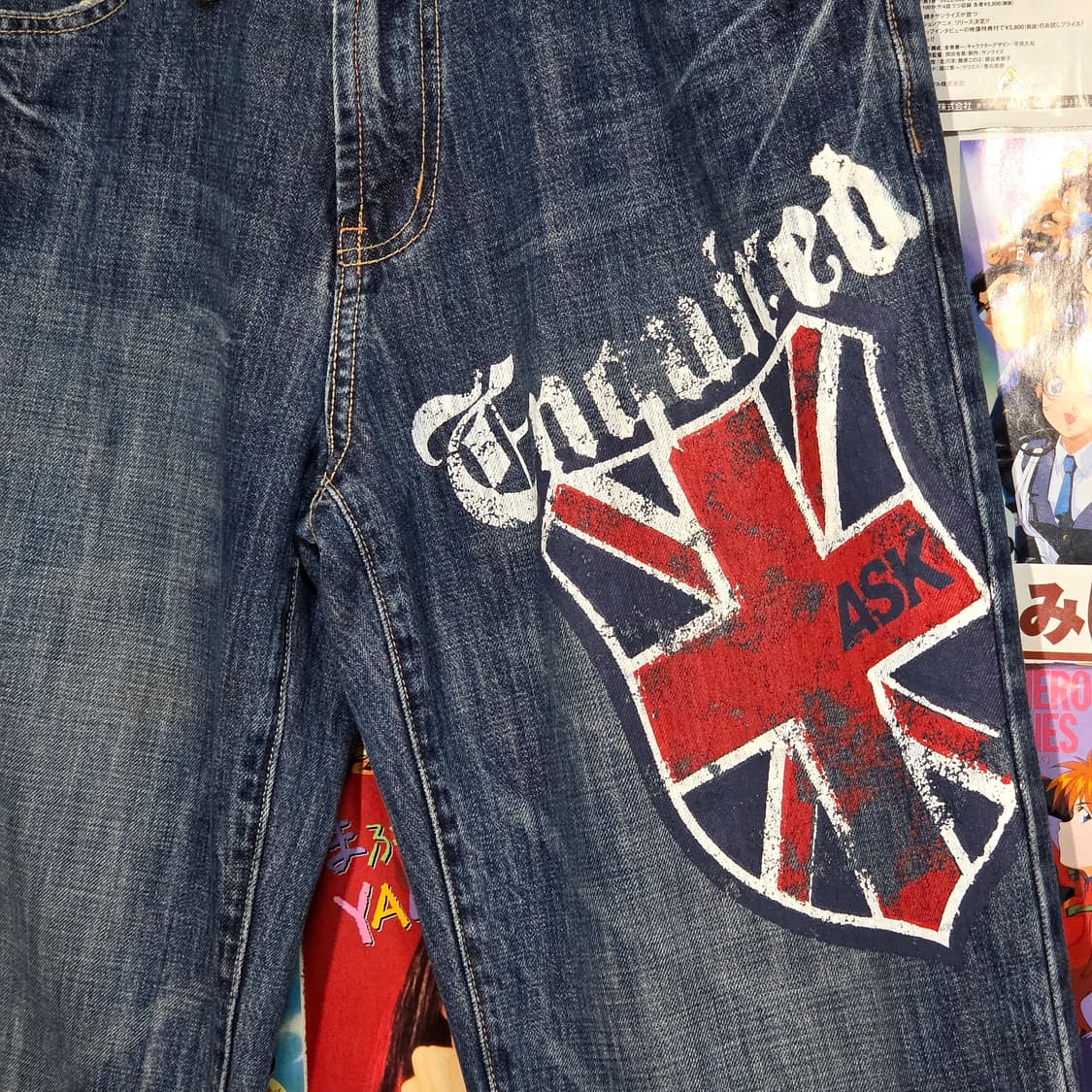 에스크 Y2K 프린팅 데님 와이드 팬츠 상품이미지4