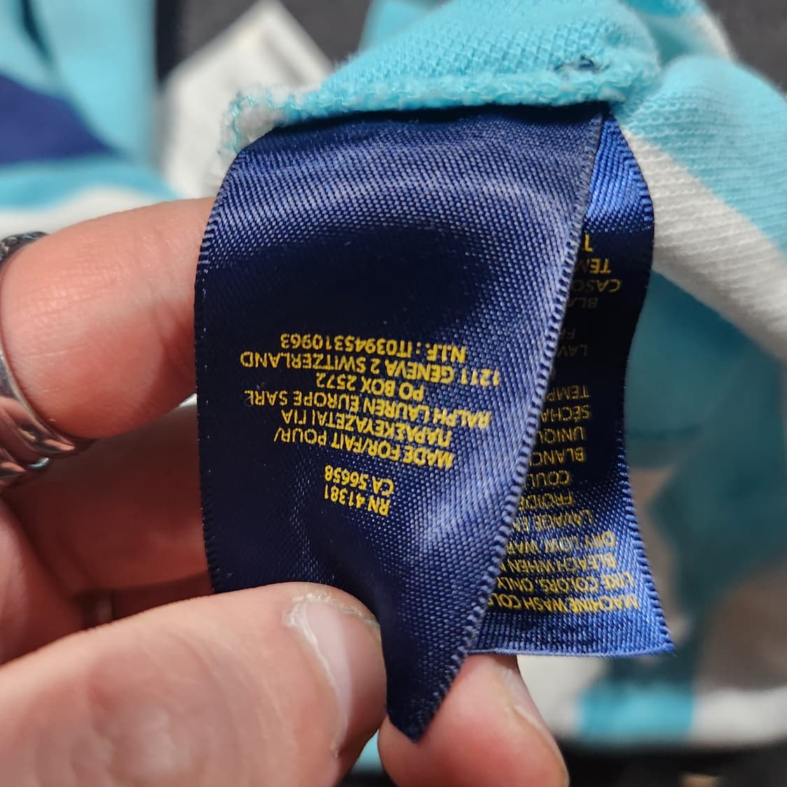 폴로 랄프로렌 가로 스트라이프 패턴 카라 티셔츠 반팔 (XL) 상품이미지4