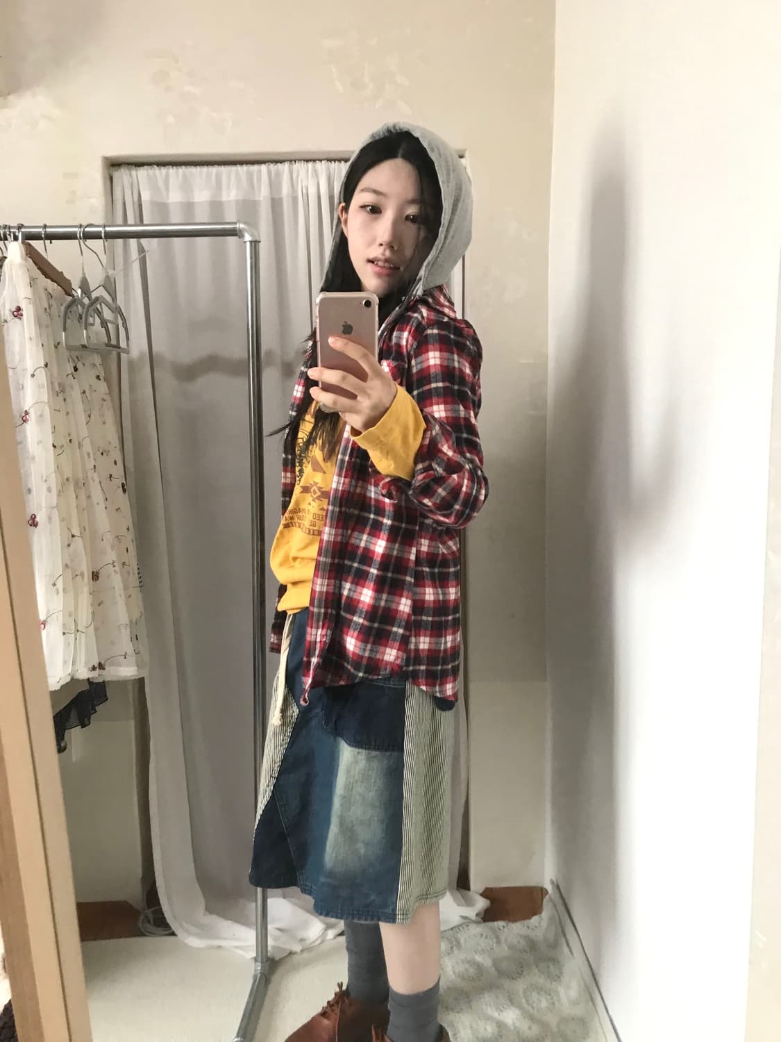 vintage patchwork denim skirt 상품이미지4