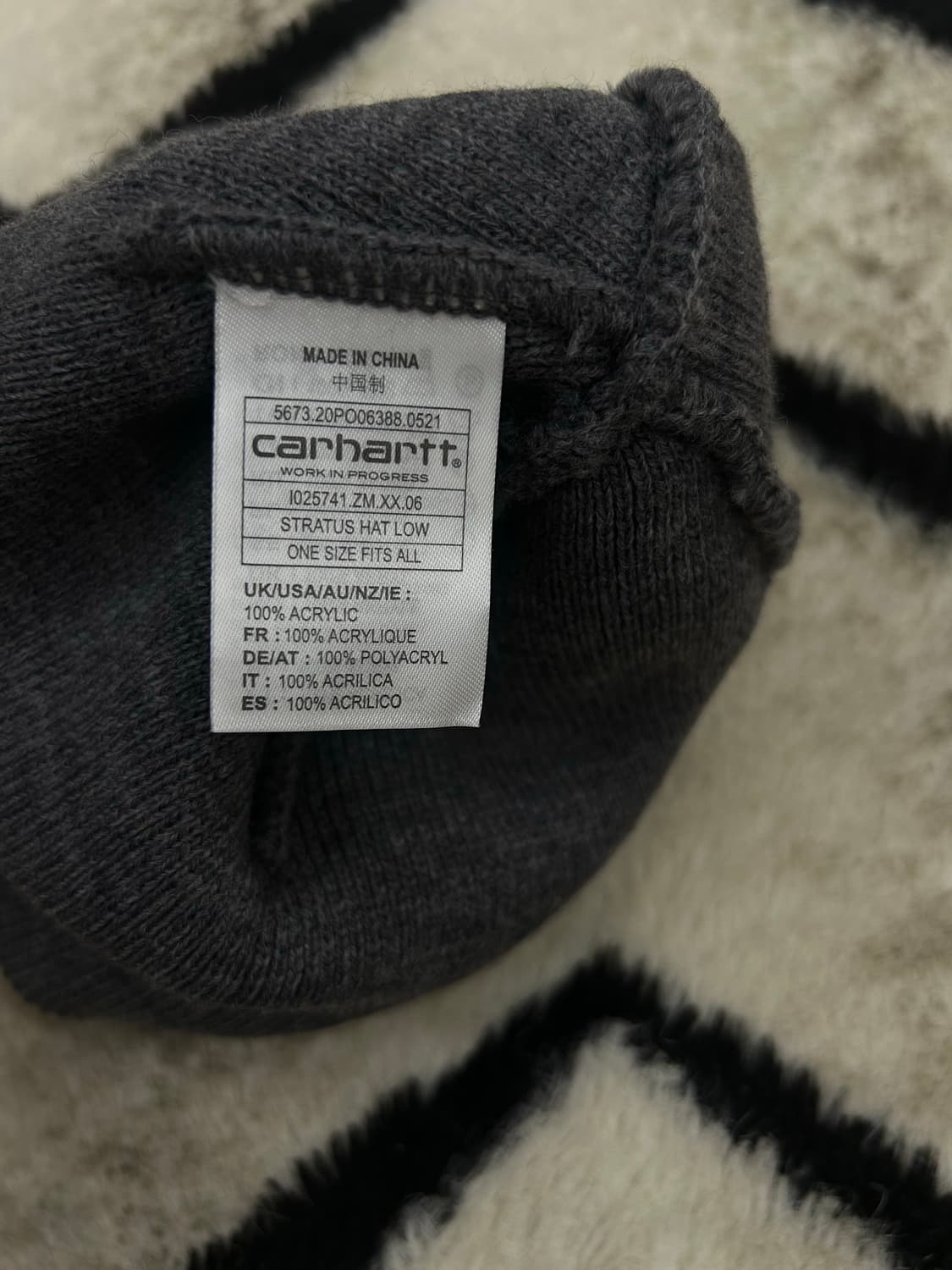 칼하트Wip 스투라투스 숏비니/그레이 상품이미지4