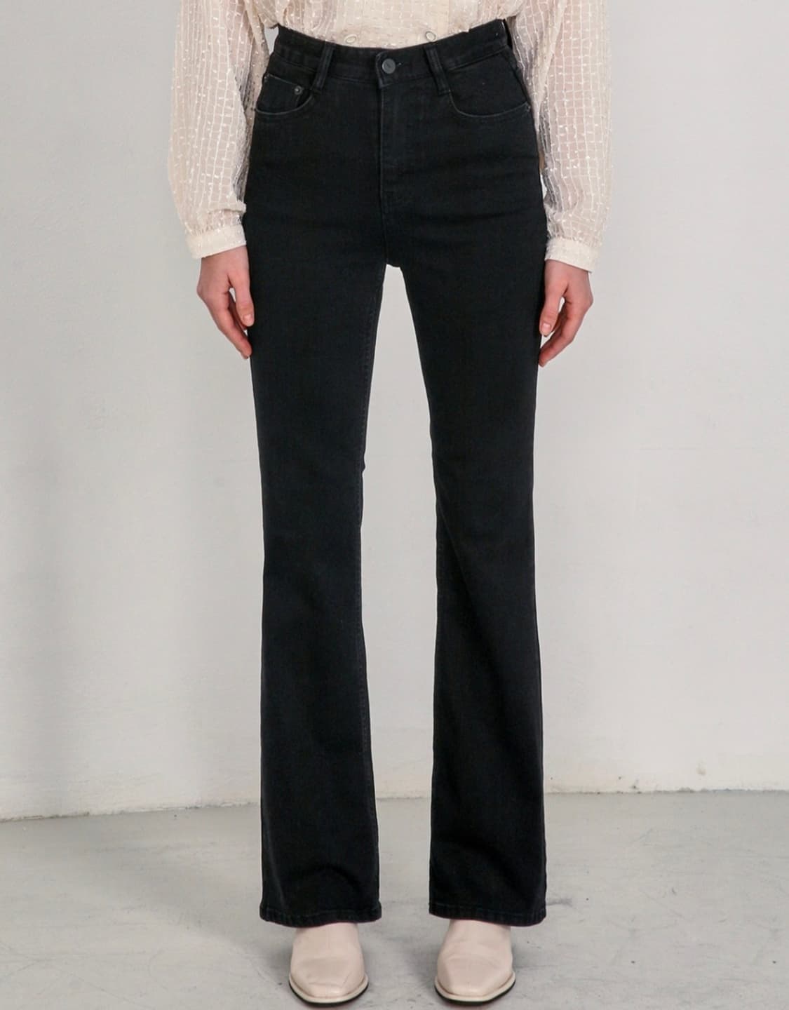 WAAR 부츠컷 데님 팬츠 블랙 상품이미지1