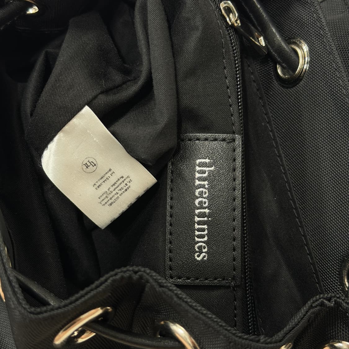 쓰리타임즈 아콘 미니백팩 가방 블랙 상품이미지5