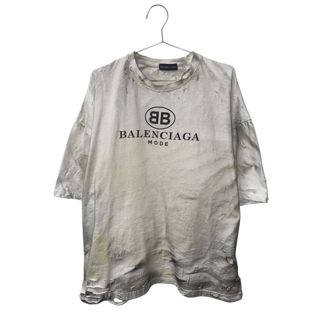 빈티지 발렌시아가 다스트레스드 데미지 워싱 반팔 상품이미지1