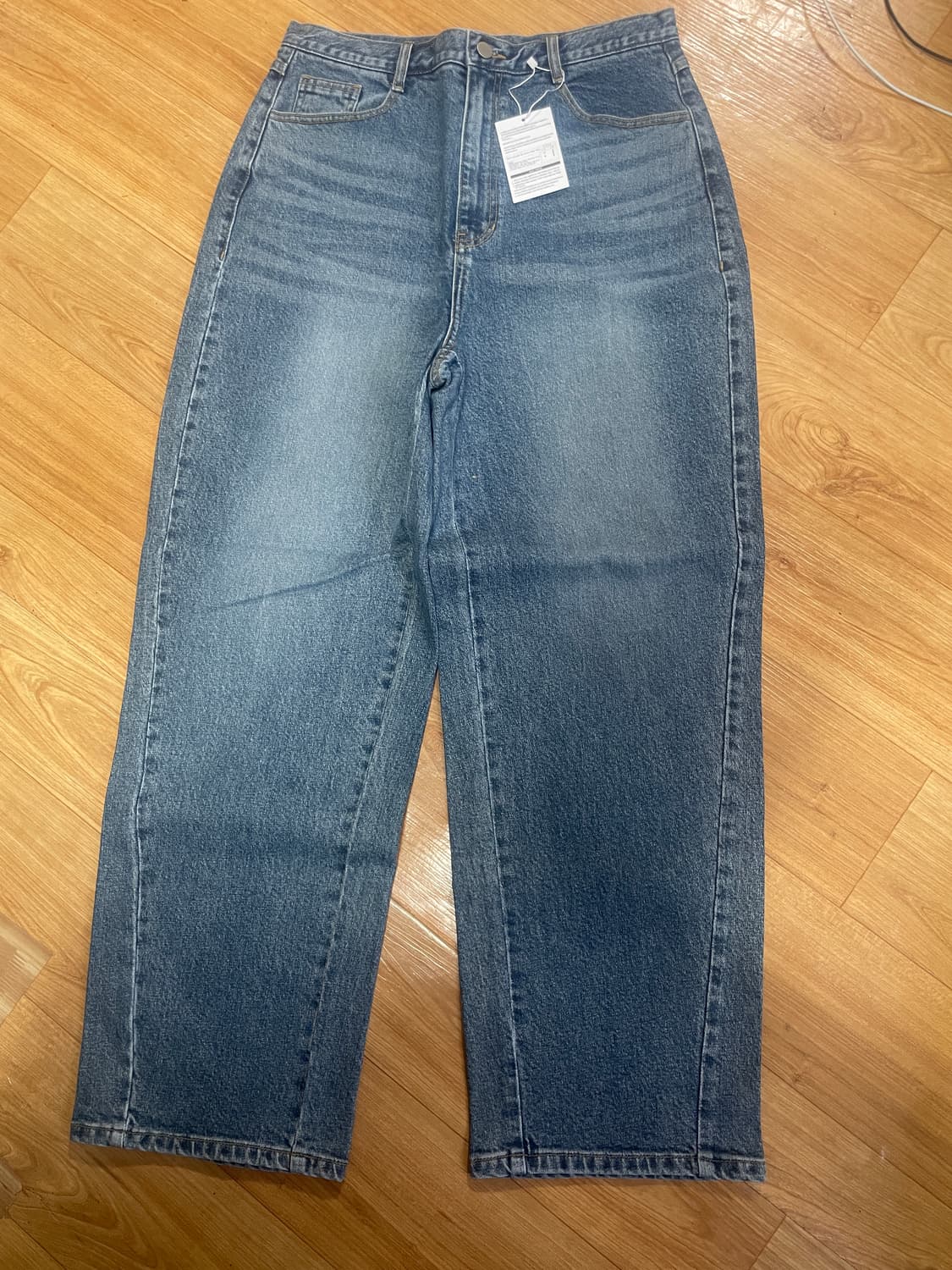 르아브 커브드 와이드 데님팬츠 M 상품이미지1