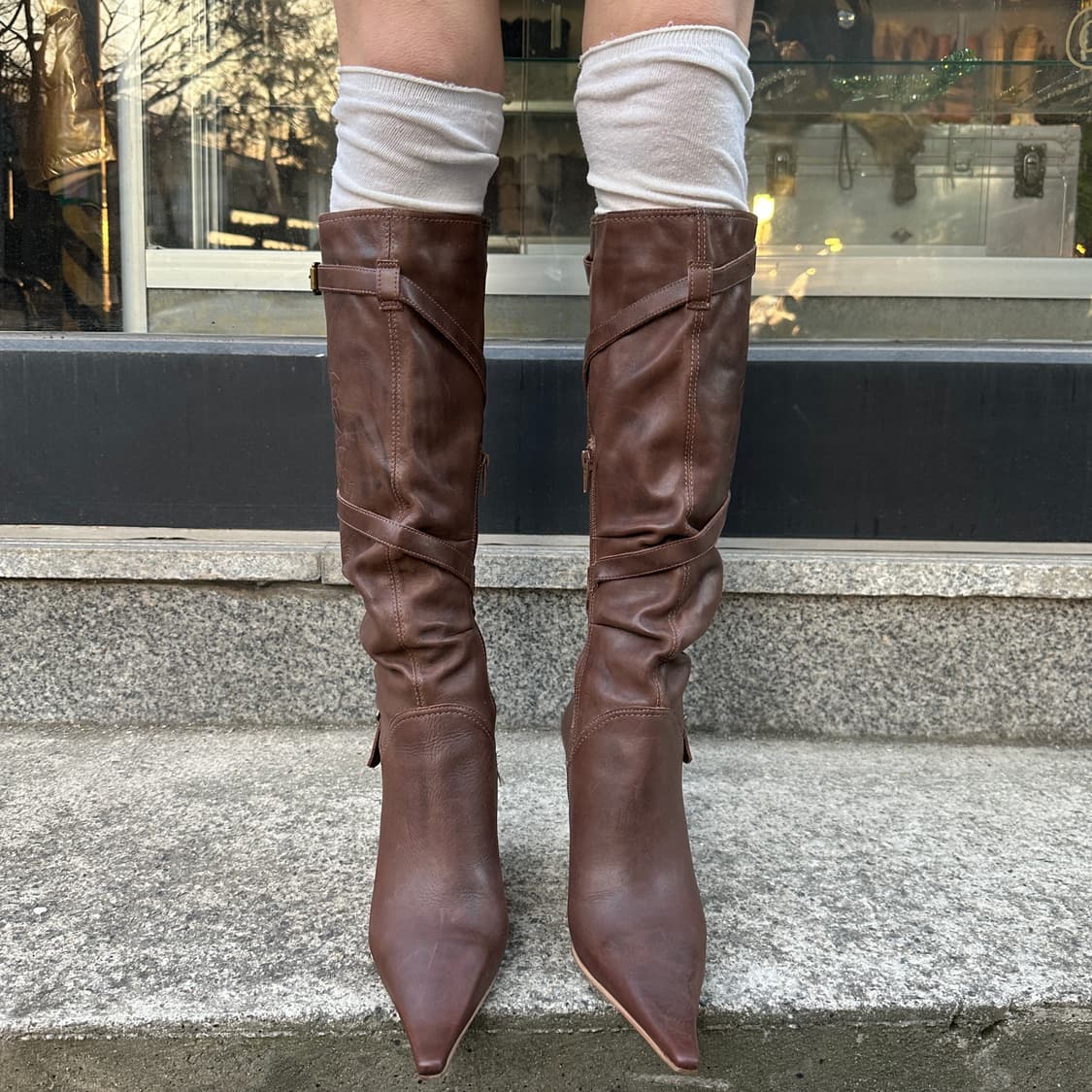 00s 브롱크스 레더 웨치 스틸레토 부츠 상품이미지8