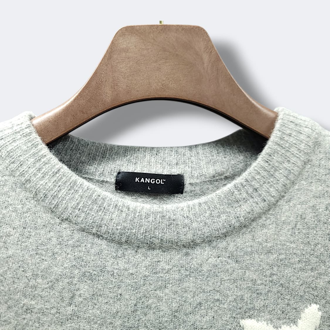 [L] 캉골 멜란지그레이 빅 심볼 니트 상품이미지8