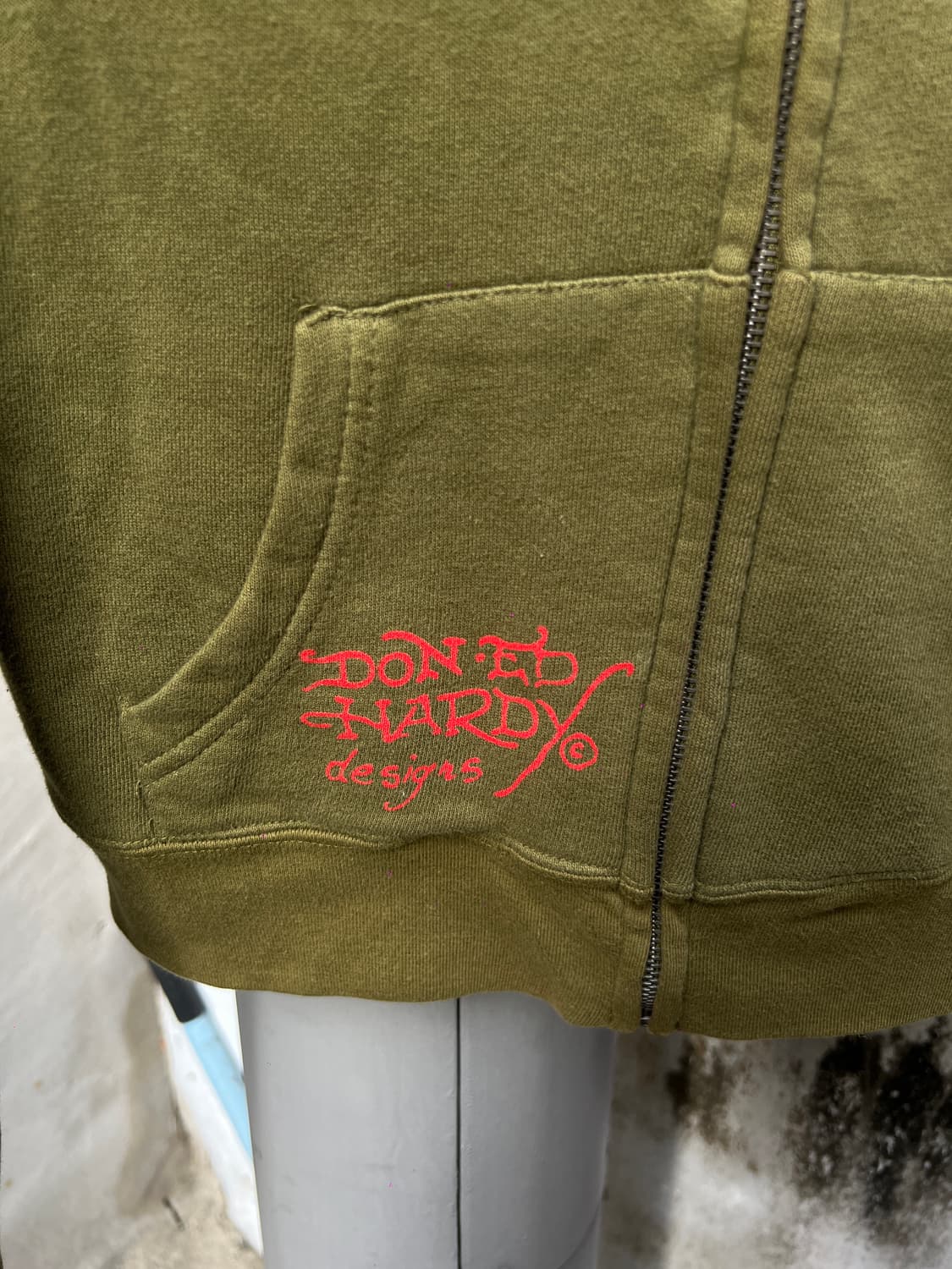 에드하디 올리브색 후드집업 상품이미지4