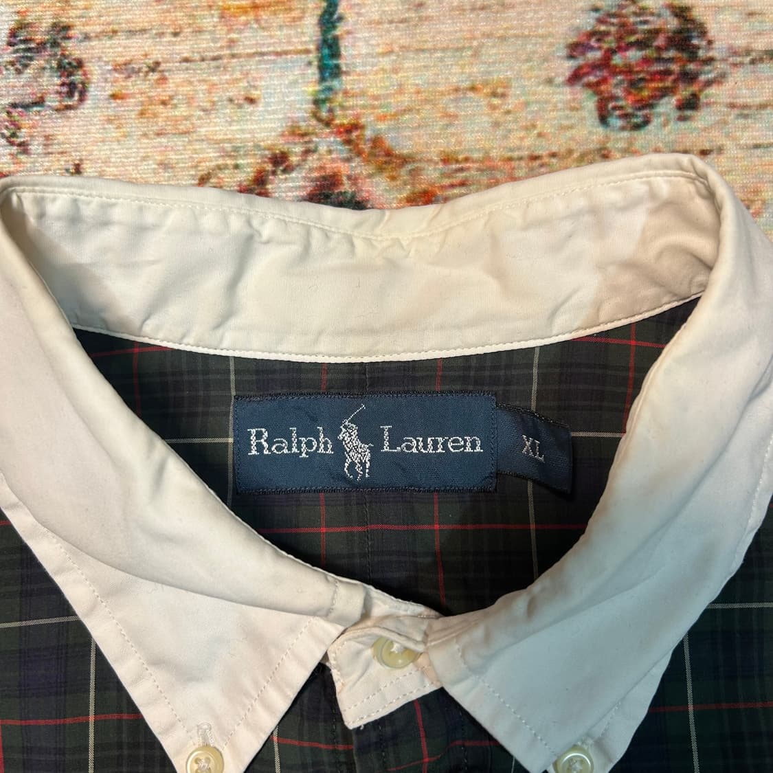 [XL] 90s 폴로 랄프로렌 럭비카라 체크셔츠 상품이미지3