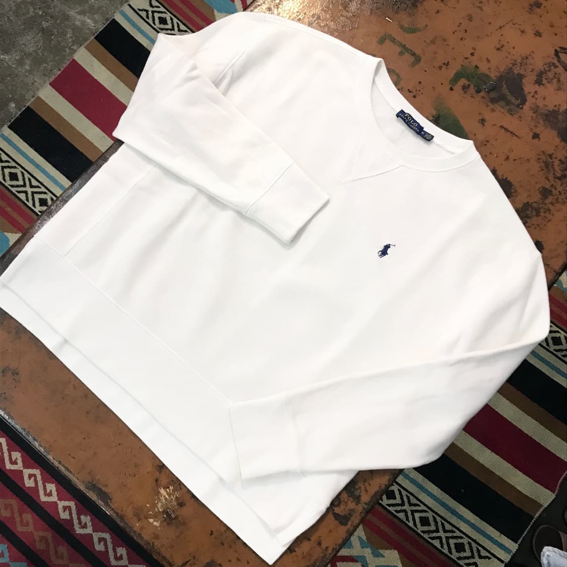폴로랄프로렌 화이트 오버핏 기모 맨투맨 여상 프리사이즈  상품이미지2