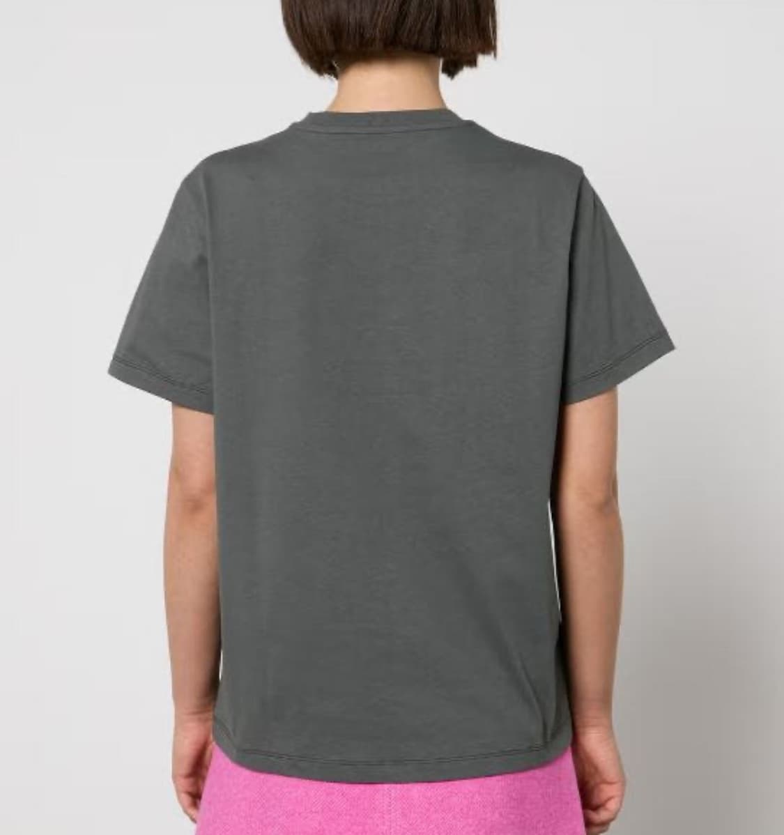 가니 핑크 로고 퓨처 반팔 티셔츠 회색 상품이미지3