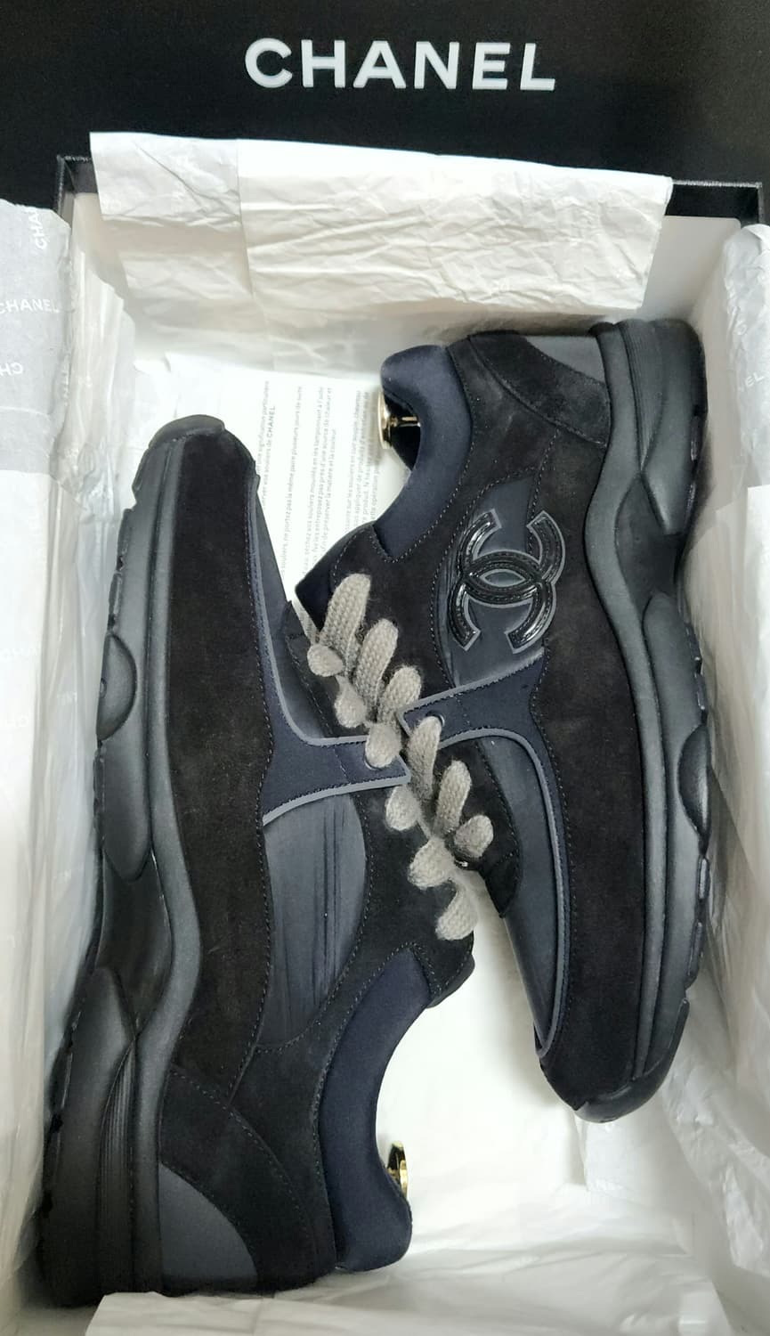 [정품 ] 샤넬 스니커즈 운동화 CC로고 크루즈 테니스 블랙 38.5 상품이미지7
