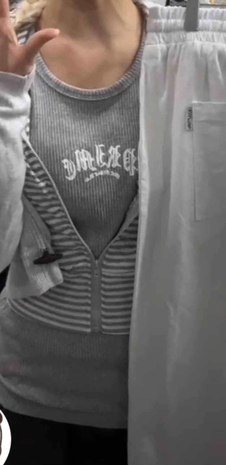 그레이 데일리펑크 와투케 선가든 상의셋 스트라이프후드집업 상품이미지1