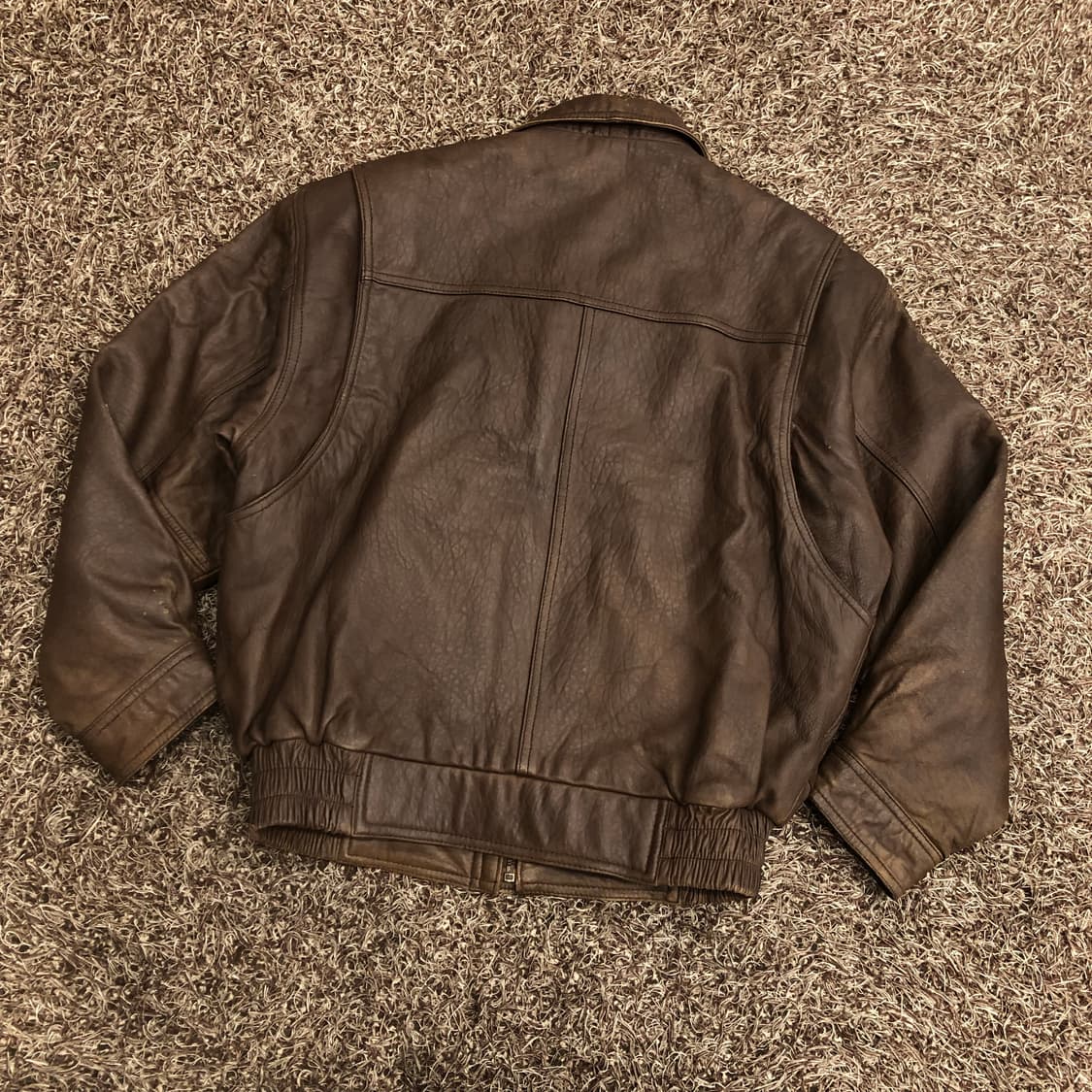 언더우드 빈티지 양가죽 봄버 브라운 레더 가죽 자켓 상품이미지7