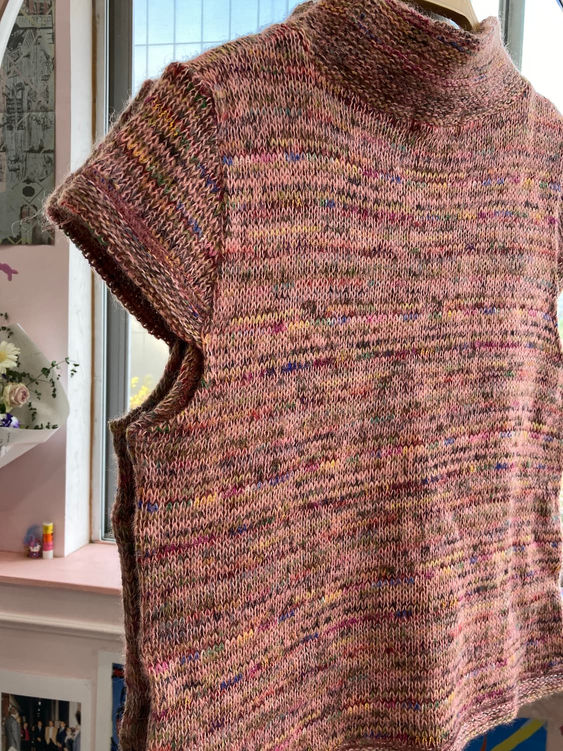 컬러 믹스 반팔 니트 상품이미지5