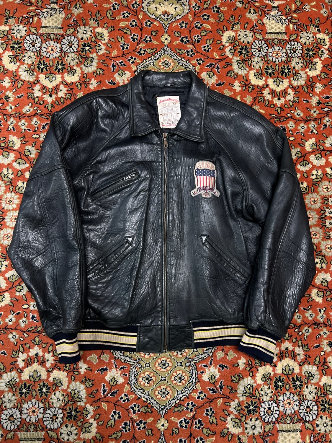 [L] AVIREX 시그니처 USA 빈티지 가죽자켓 상품이미지2