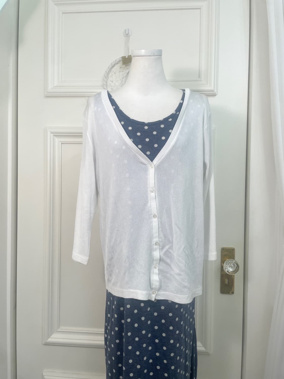 white basic summer cardigan(size-LL) 상품이미지1