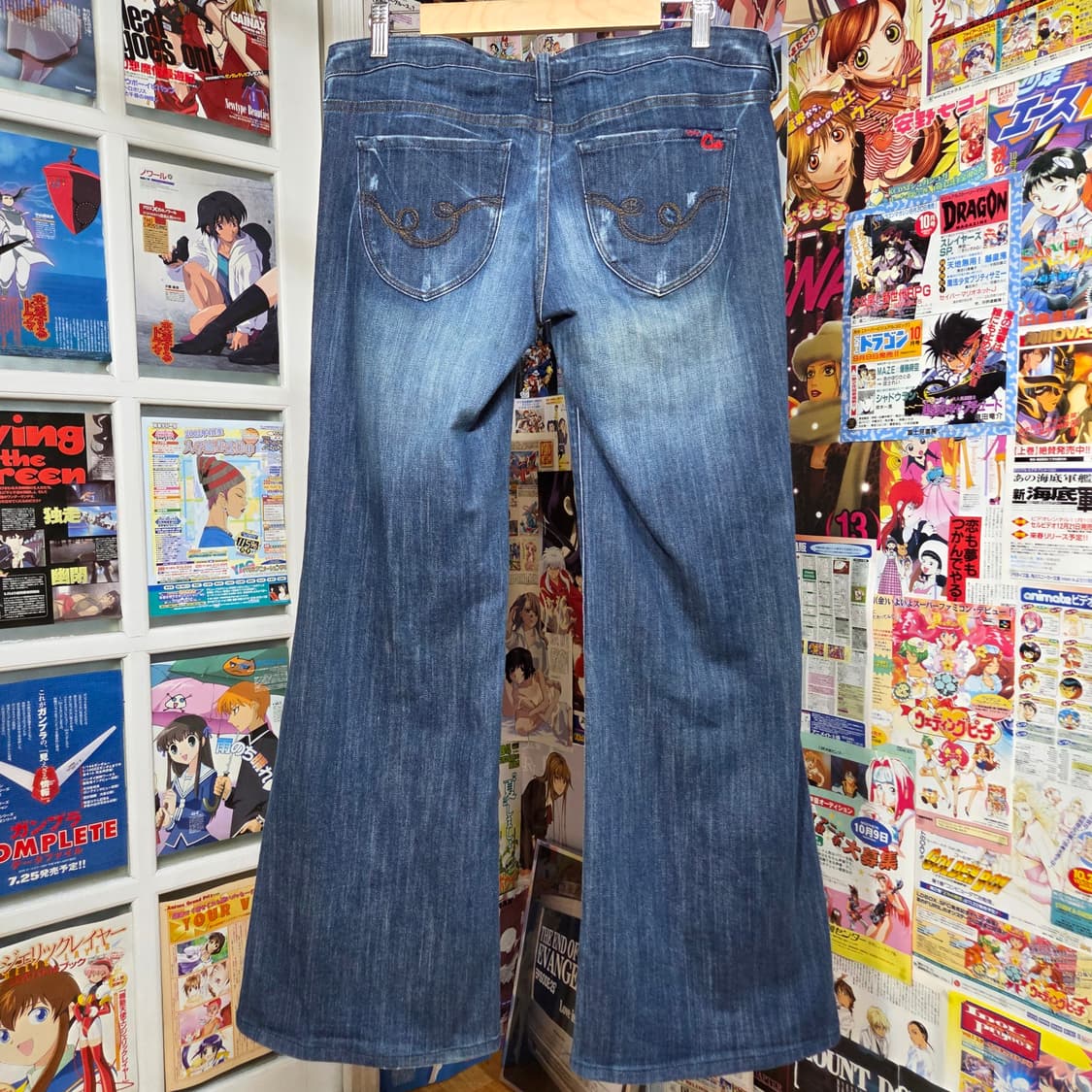 빈티지 중청 워싱 로우라이즈 플레어 데님 팬츠 상품이미지2