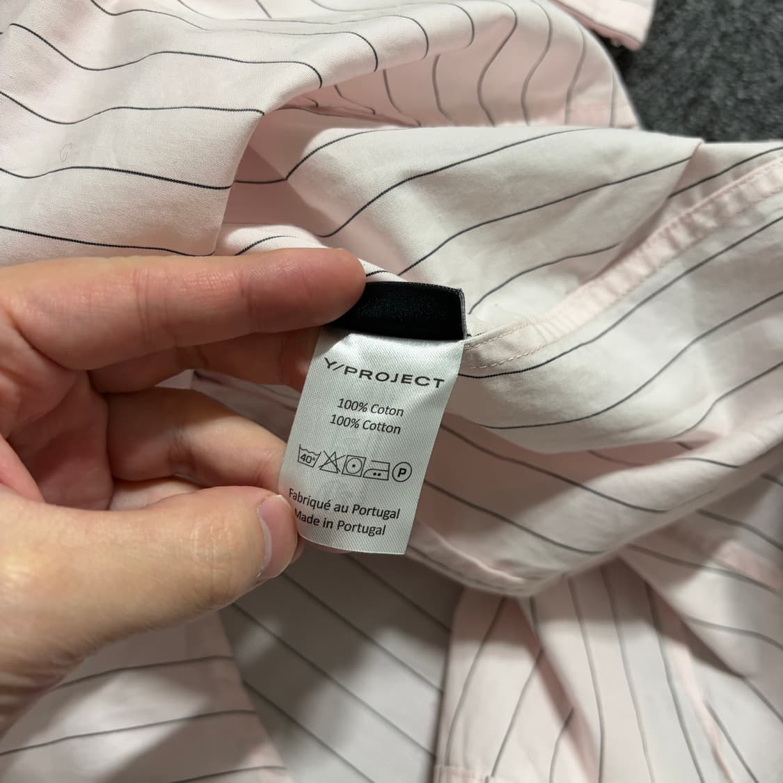 와이프로젝트 유니섹스 핑크 훅 스트라이프 셔츠 상품이미지7