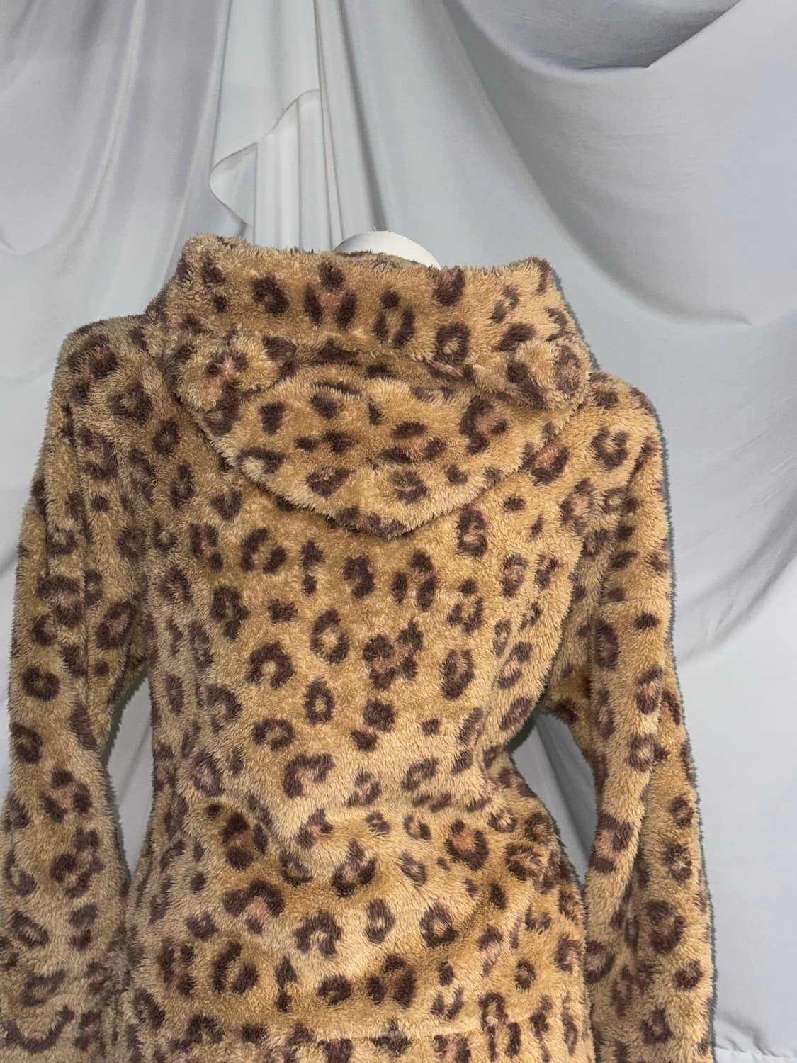 데일리 레오파드 곰돌이 후드 니혼진 갸루 코디세트  상품이미지4