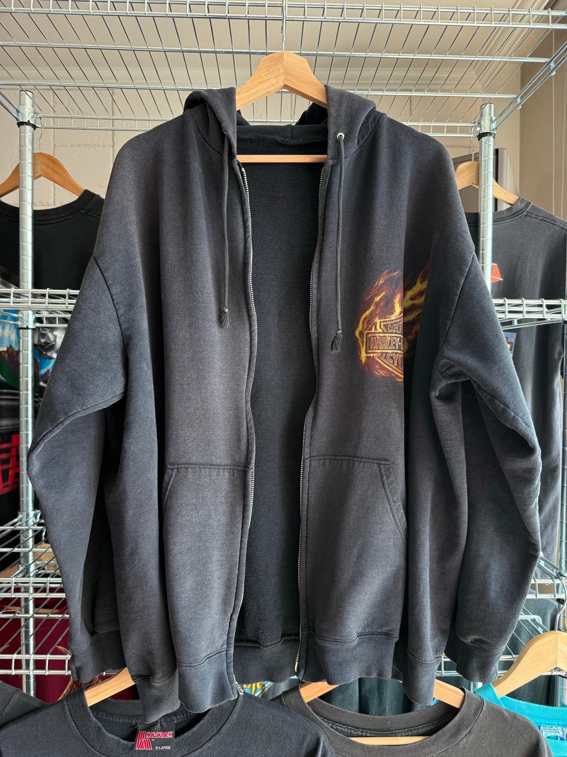 할리 데이비슨 플레임 이글 후드 집업 상품이미지3