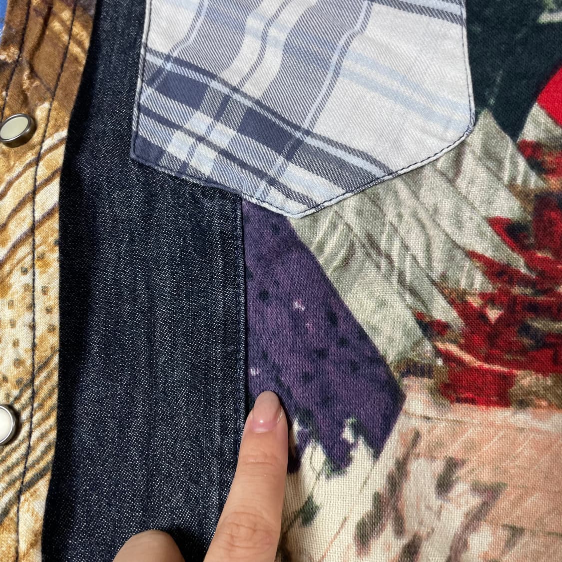 데님앤서플라이 랄프로렌 빈티지 패치워크 긴팔 셔츠 XS 상품이미지5